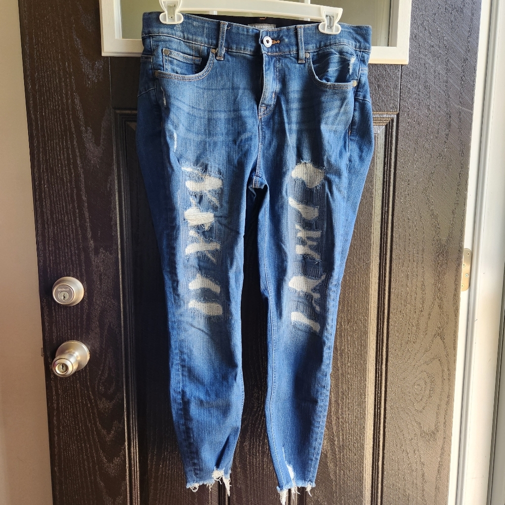 Torrid Distressed Bombshell Skinny Jeans Size 14R